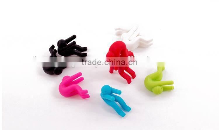 Hot Sale Man Shape Silicone Pot Spill-Proof, Kitchen Gadget, Phone Holder