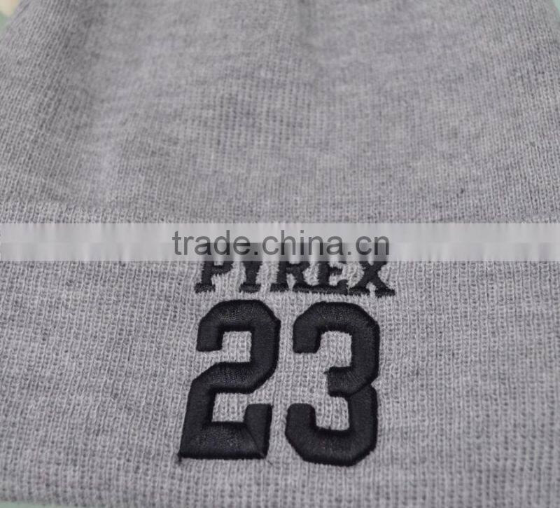 Custom Knitted Acrylic Beanie Hat With Embroidery labels