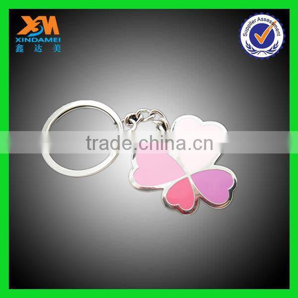 Blue diamond butterfly metal key chain,china metal chain,customized key chains