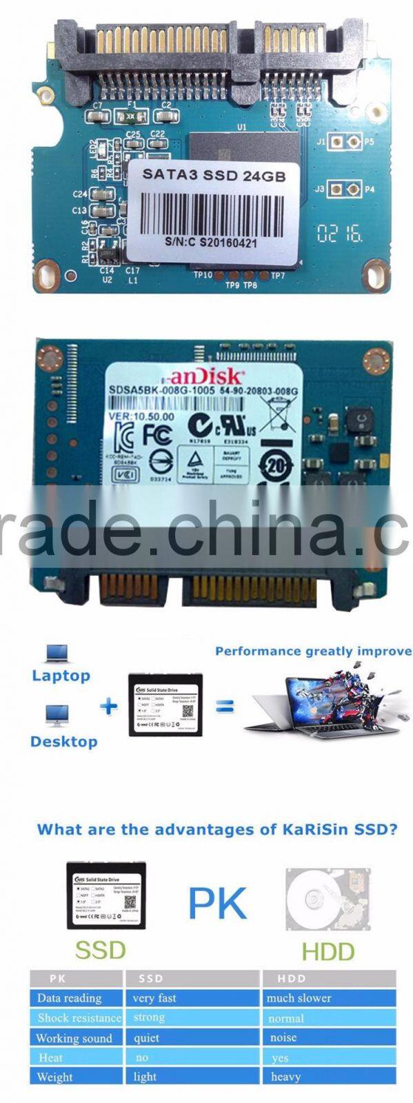 Karisin 1.8" inch 8GB 16GB 32GB Sata/SataII/Sata2 Solid State Drive SSD/HD/HDD MLC