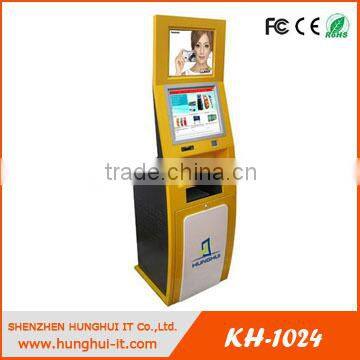 Wall mounted barcode reader kiosk / self service kiosk with QR/2D barcode reader
