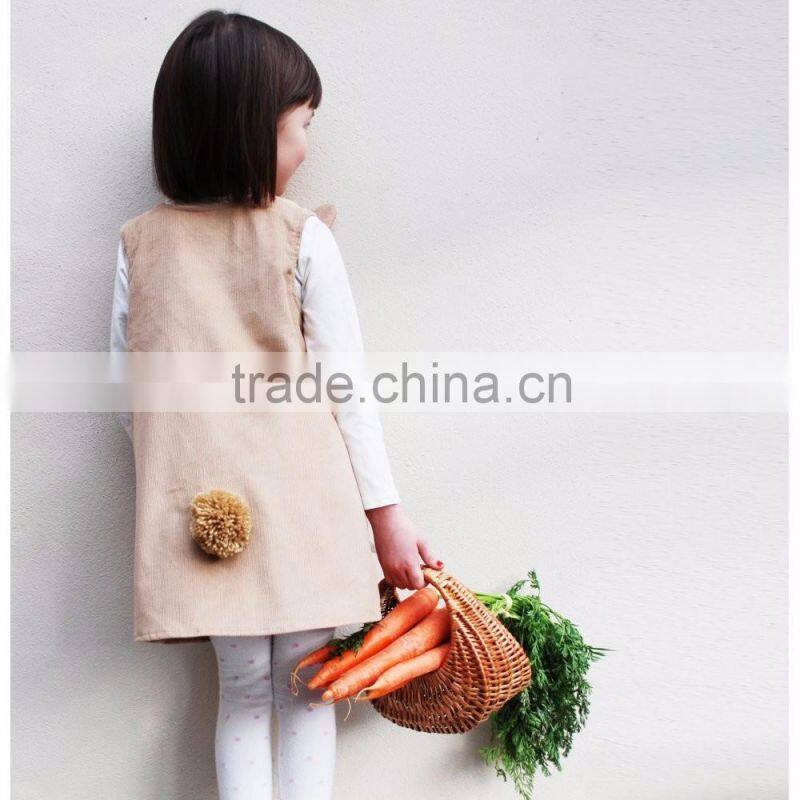(CD928#GREY )2-6Y 2016 high quality latest design children dress cat applique for corduroy dress