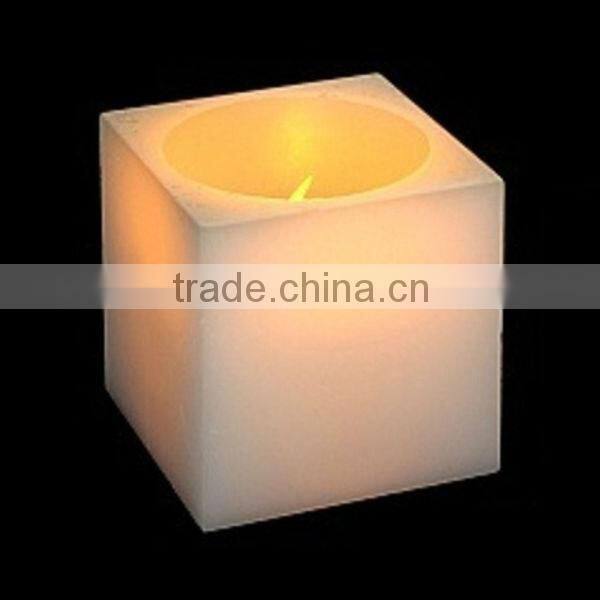 LED wax flameless square candle