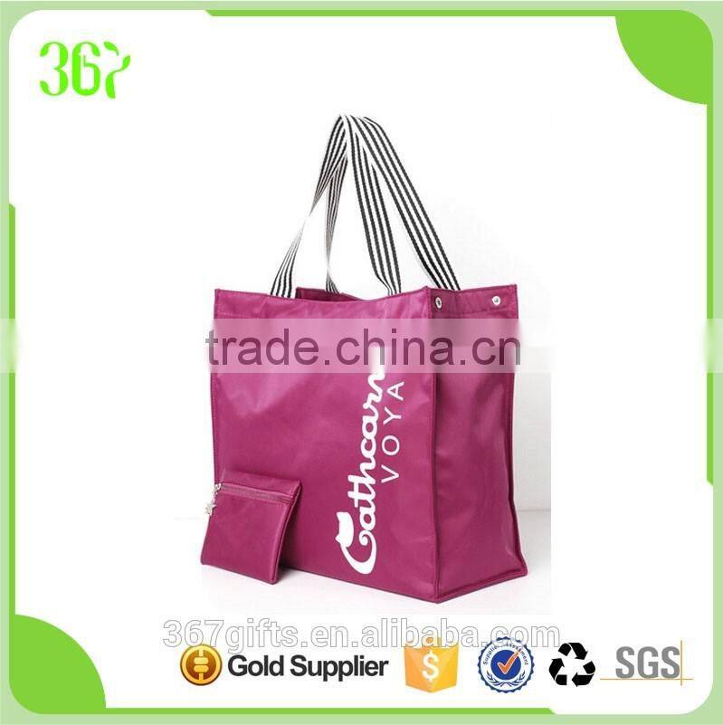 Tote Nylon Snap Fastener PP Webbing Handbag with Big Compartment