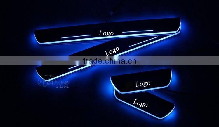 4 Pcs/Set Car LED Flash Door Sills Moving Scuff Plate White Blue Light Panel For Mazda 3th Axela 2014 2015
