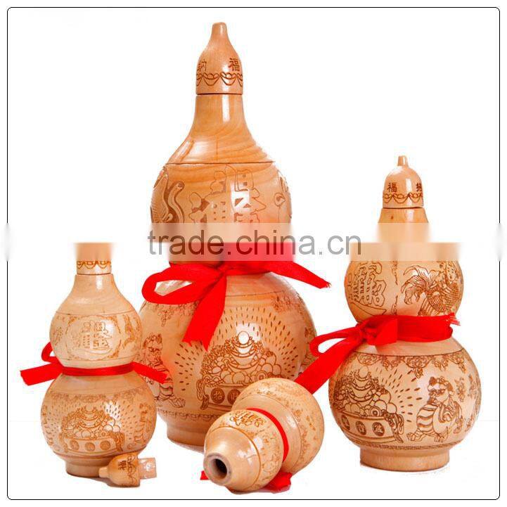 Peach wooden carved Wu Lou-Gourds