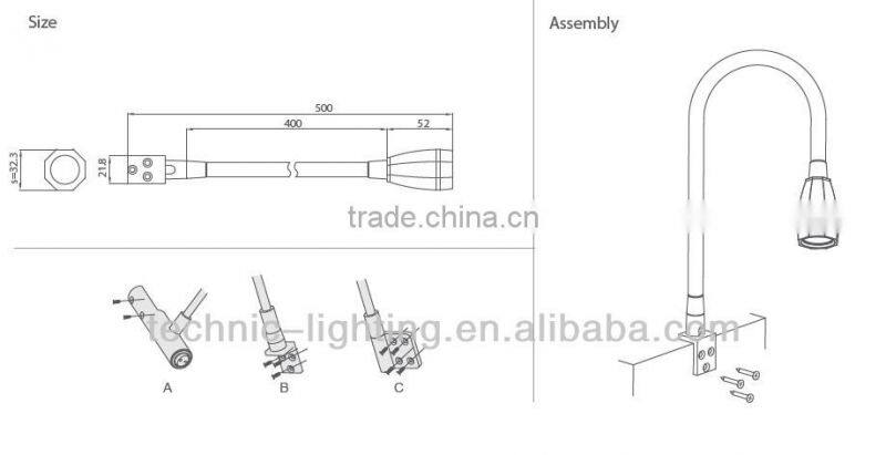 wall mounted flexible led reading light