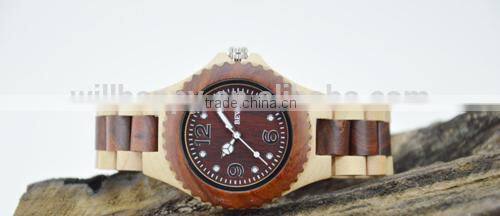 2015 personality special wooden design stylish charming water resistant watch(WJ-3914)