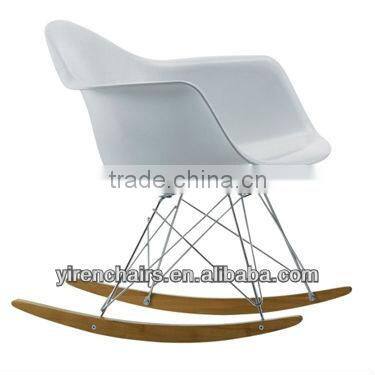 Furniture wooden furnitue plastic seat with solid wood legs reading chair