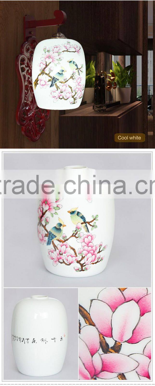 Traditional Wall Lamp For Reading Ceramic Wood Craft Beside Home Deco Hotel Beside LED E27 220v 110v
