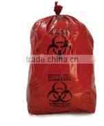 Biohazard Waste Disposable Bag, 7-10 gallon Capacity, 24" Length x 24" Width, Medium, Red (Pack of 50)