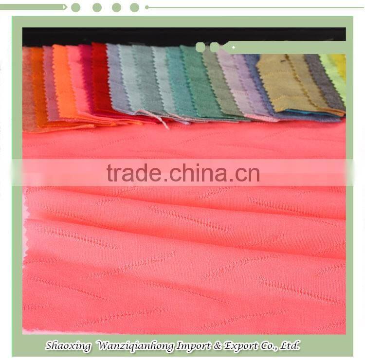 Soft hand feeling jacquard knit TR 65 rayon 35 polyester fabric