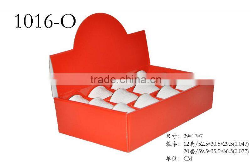 2016 New decorative design white ceramics golden coffee cup set