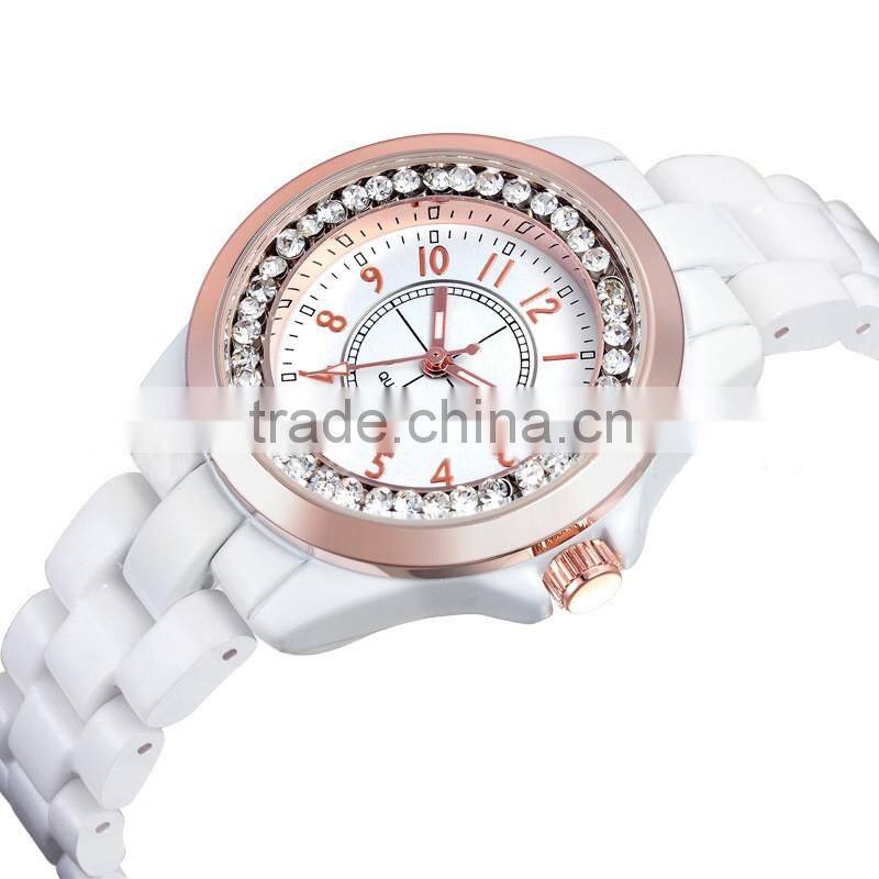 2016 high quality Luxury quartz ceramic band watch
