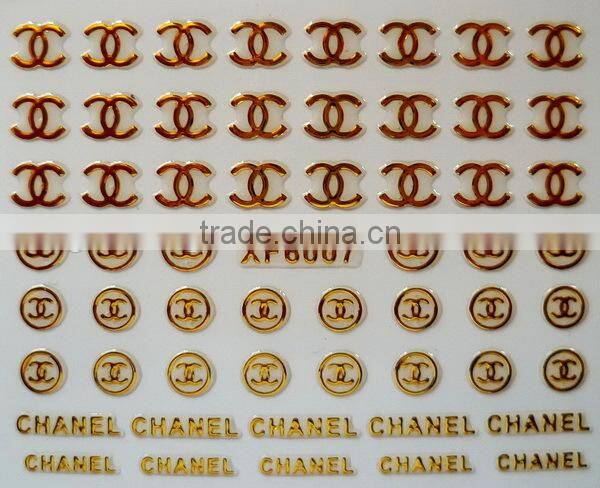 20 Designs Golden Nail Art Water Decal Sticker Transfer Stickers (XF6001-6020)HN1807