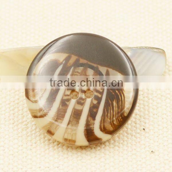 big transparent resin hole fancy button for coat