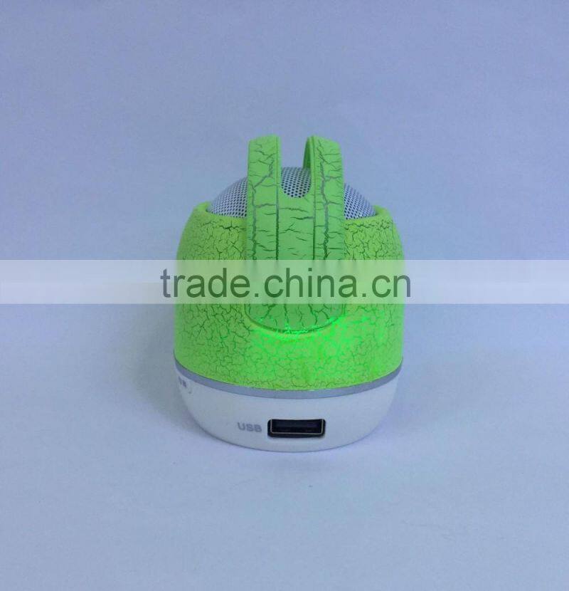 2016 colorful crack LED light mini wireless bluetooth speaker