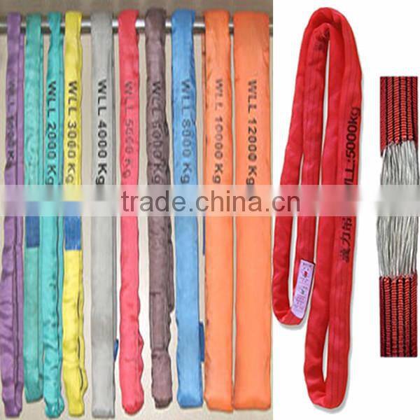 Double ply polyester lifting round sling nylon lashing belt