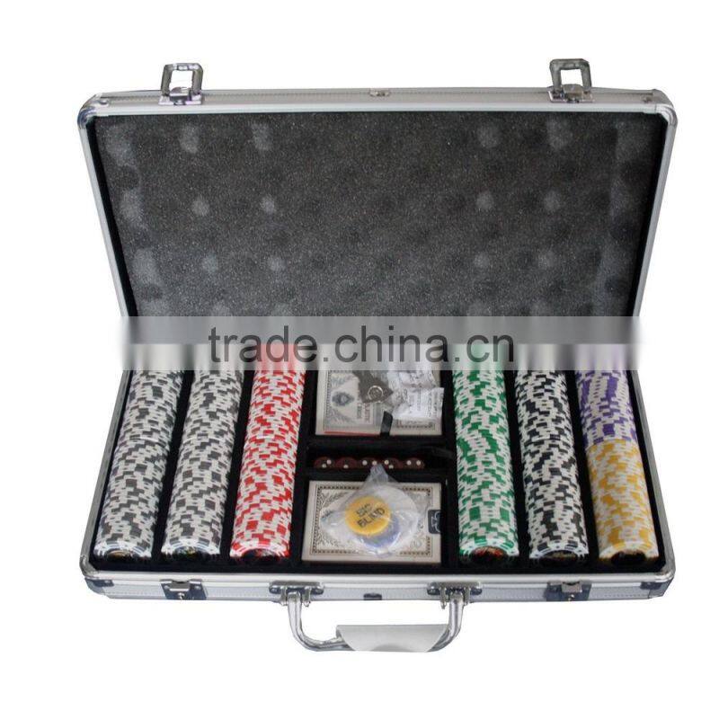300 Ct Monte Carlo "Poker Room" Clay Poker Chip Set w/ Aluminum Case + Cut Cards
