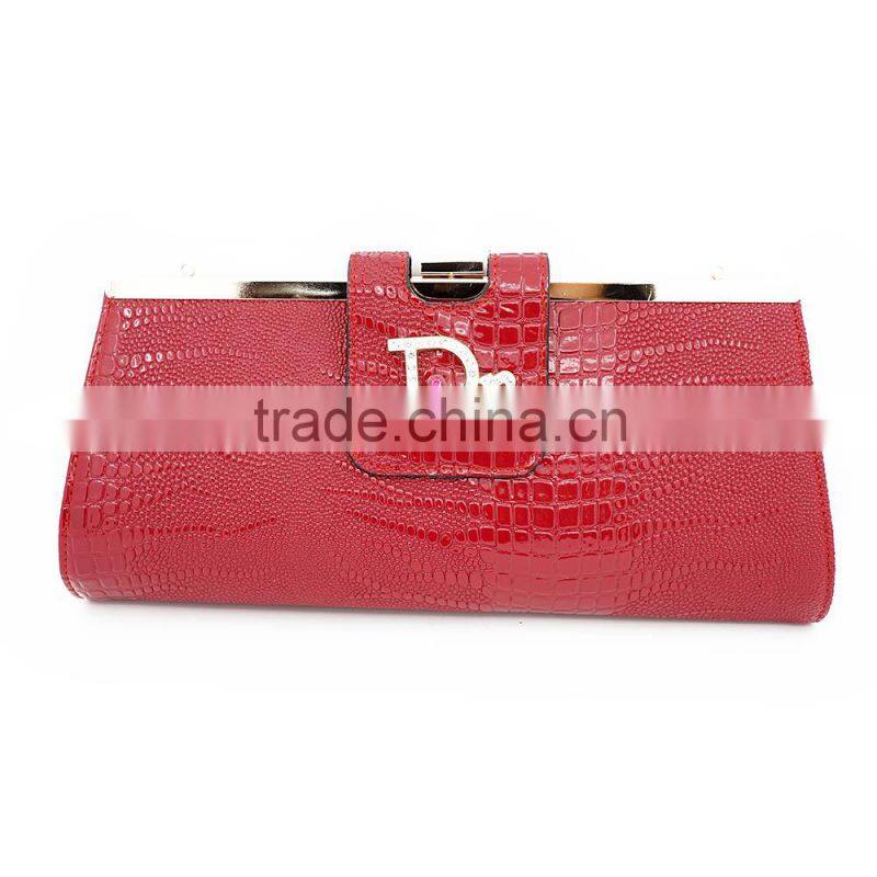 lady crocodile lines pu material stone pattere purse