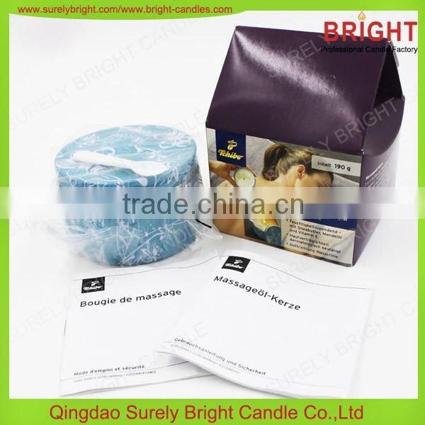 2016 new design massage candle soy wax tin candles