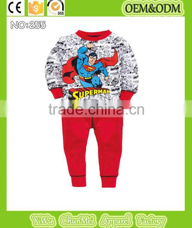 kids cartoon clothes boys girls superman sleepwear baby long sleeve funny pajamas children cotton pyjamas high quality OEM&ODM