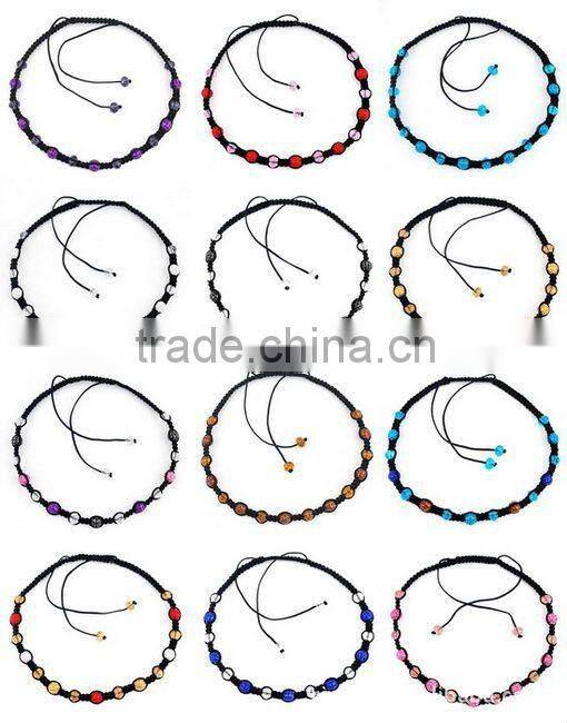 shamballa macrame disco ball necklace