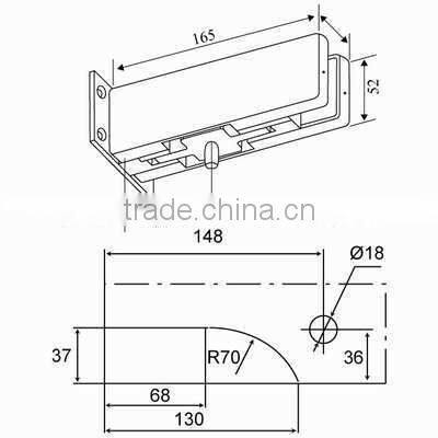 Frameless shower glass patch fitting