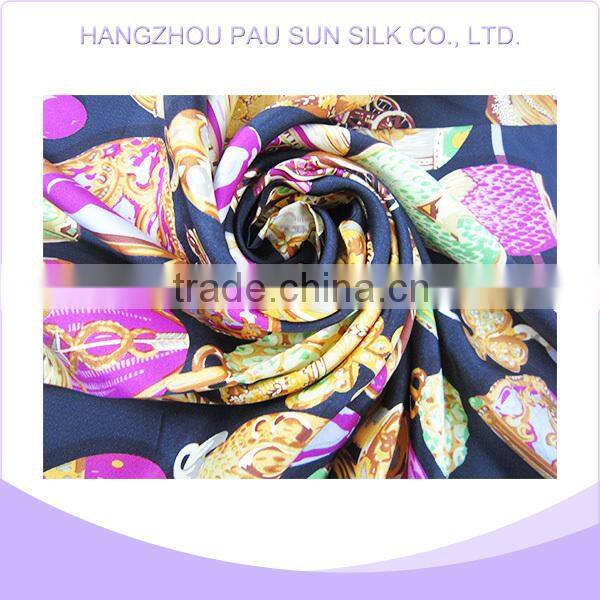 Hangzhou fashion leopard print100% silk twill brandedbig square scarf