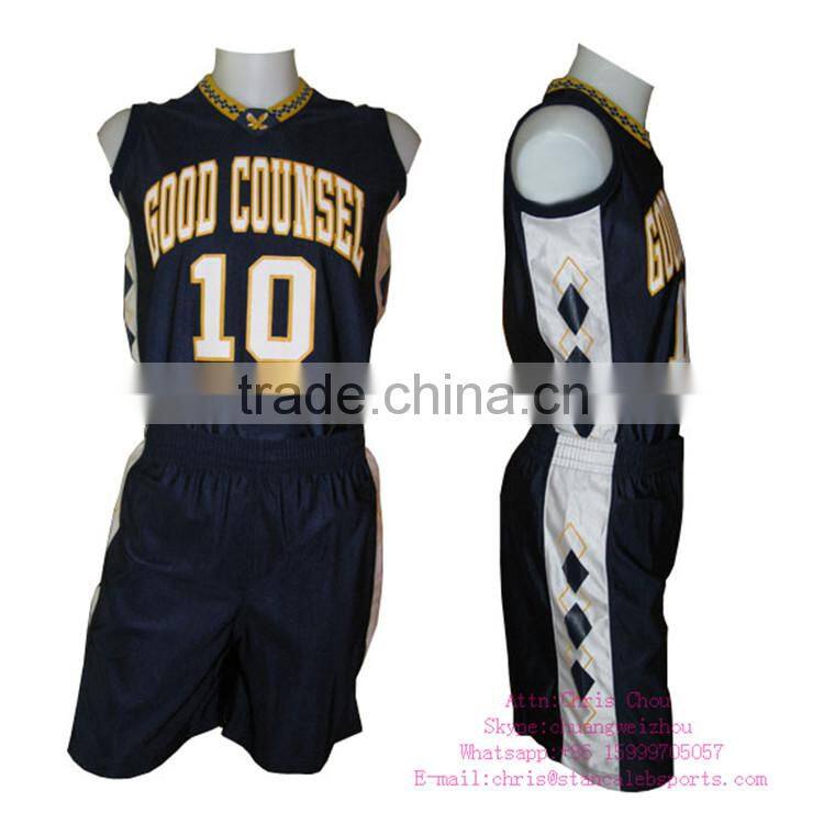 Stan Caleb Professional custom cheap Full Sublimation reversible basketball jersey/basketball uniform design
