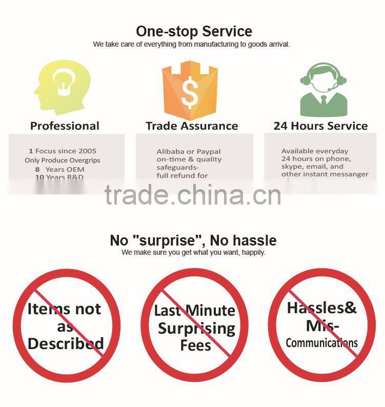 Dry feel buffed surface anti-slip tennis overgrips, custom tennis overgrip