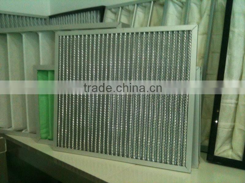 Washable Pleated panel aluminum Mesh air filter in lampblack treatment