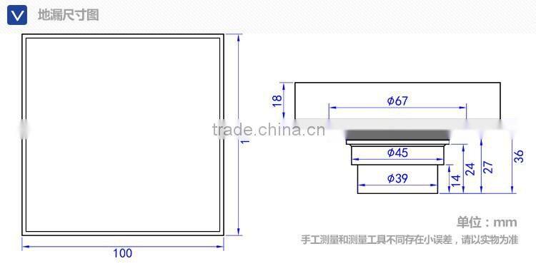 LABRAZE LE8504N washing machine copper wire drawing brass floor drains with connector