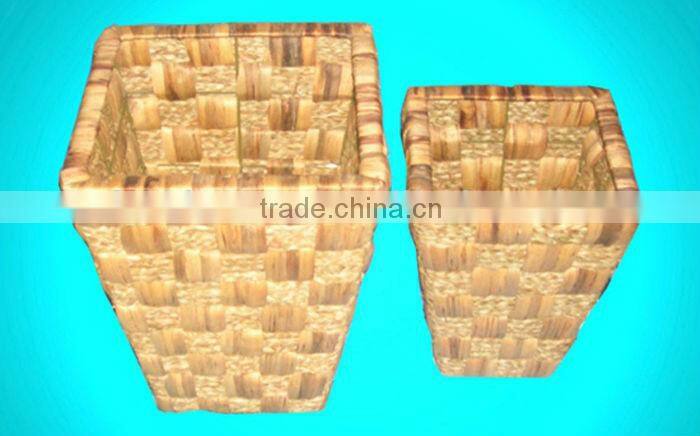 Square Wicker Laundry Basket Set of Two