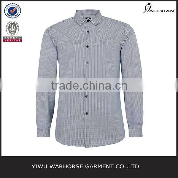Men Fashion Long Sleeve Navy Print Stripe Shirt