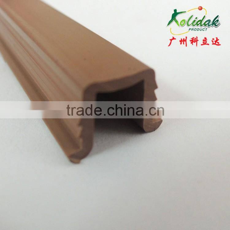 Yellow U shape PVC/TPV plastic profile products extrusion