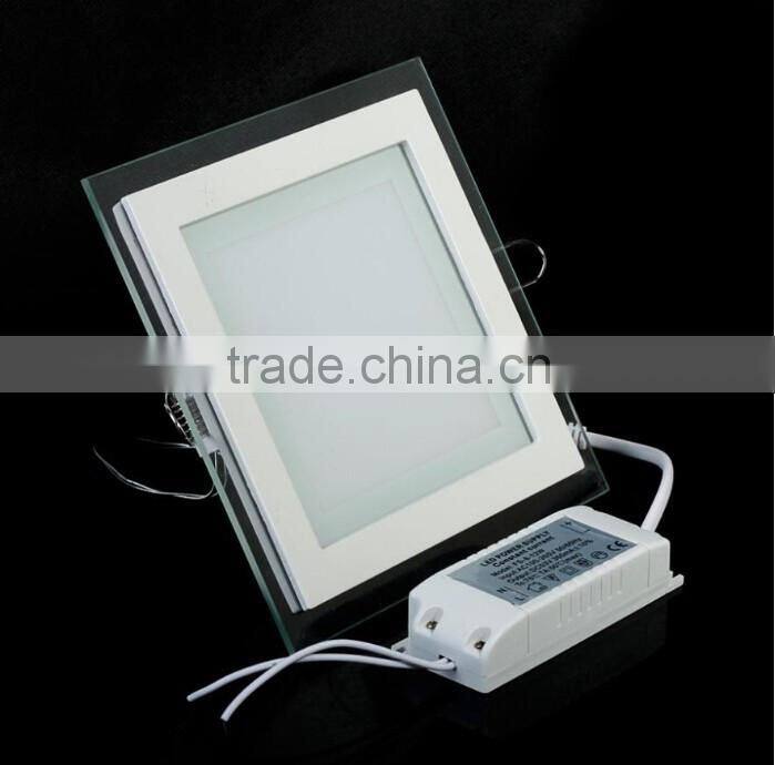 AC85-265V LED Panel Downlight 18W Square Glass Panel Lights