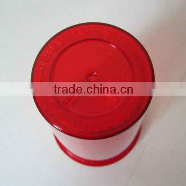 Plastic cup with lid and straw