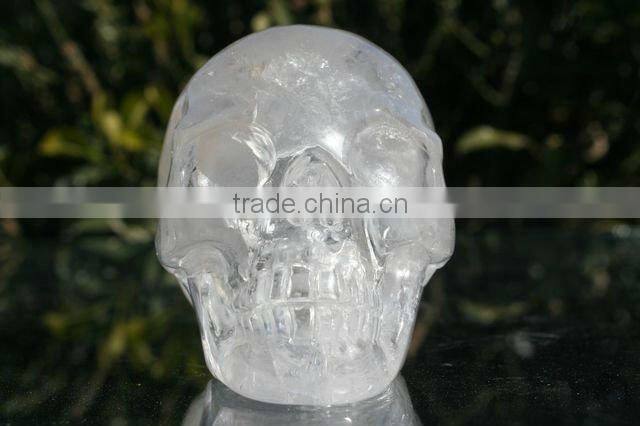 Rare Stuning Quartz Rock Crystal Skull Carving