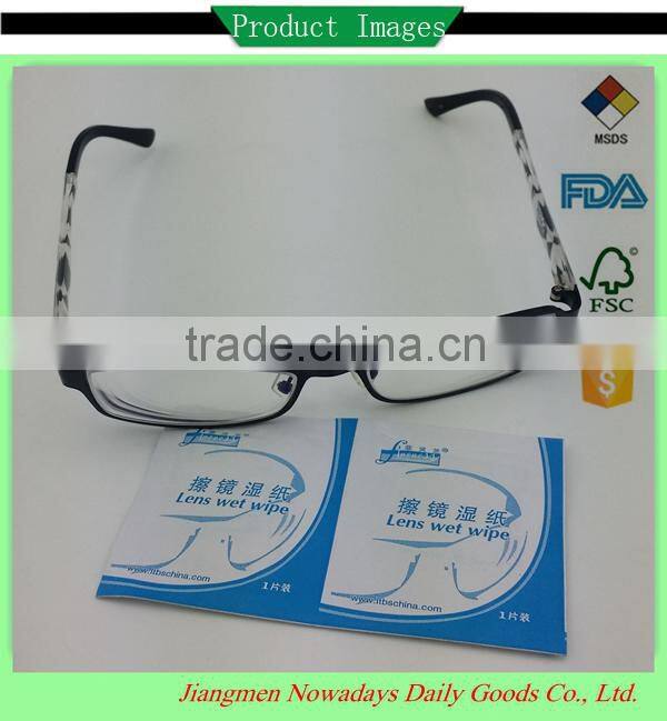 Hot and new glasses cleaning single wet wipes oem welcome