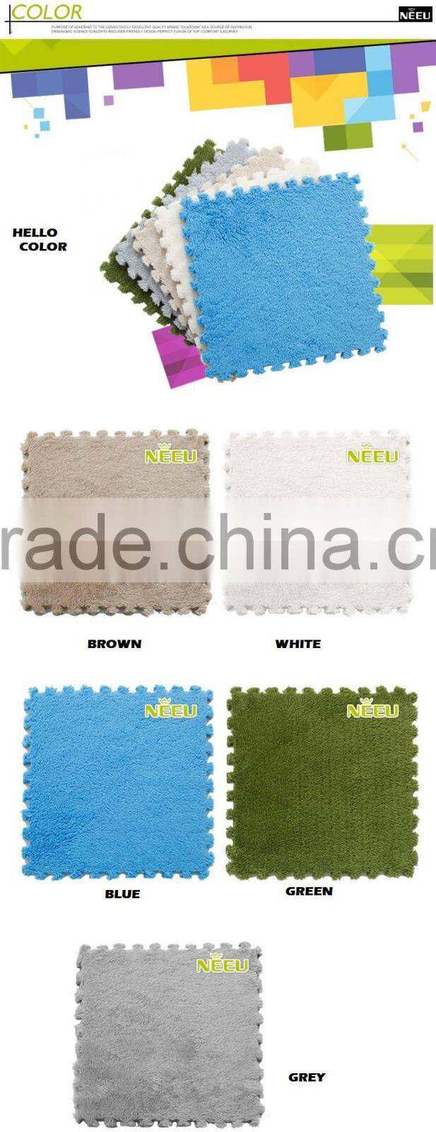 factory shop Shock Absorbing Carpet Topped Mat with Interlocking Foam Tiles
