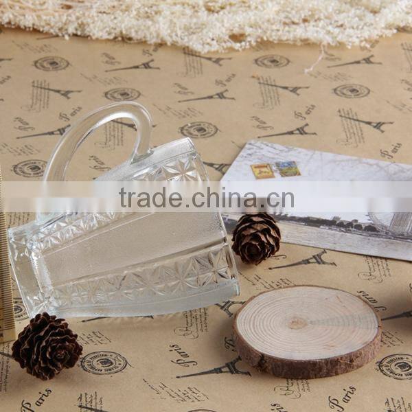 LongRun 160ml Carved Frosted coffee mug tea cup with handle wholesale