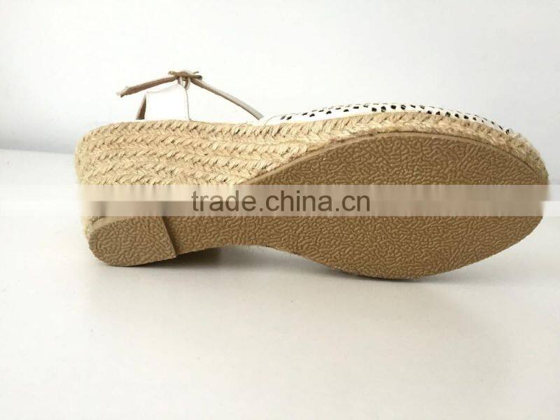 new style fashion shoe punched white pu upper platform high heel lady women sandals espadrilles shoes footwear