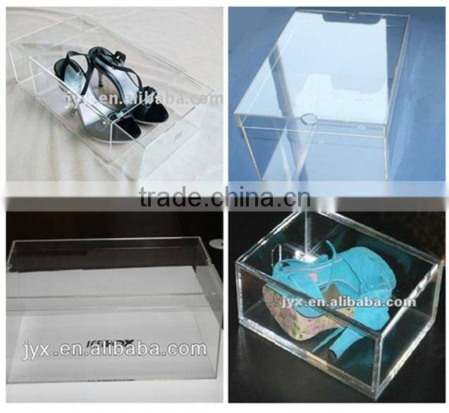 Clear plastic stackable shoe storage box