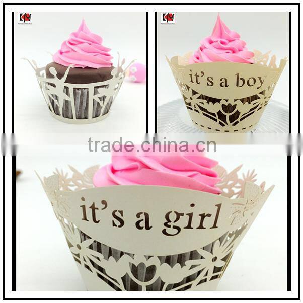 Hot sale exquisite laser cut cupcake wrapper