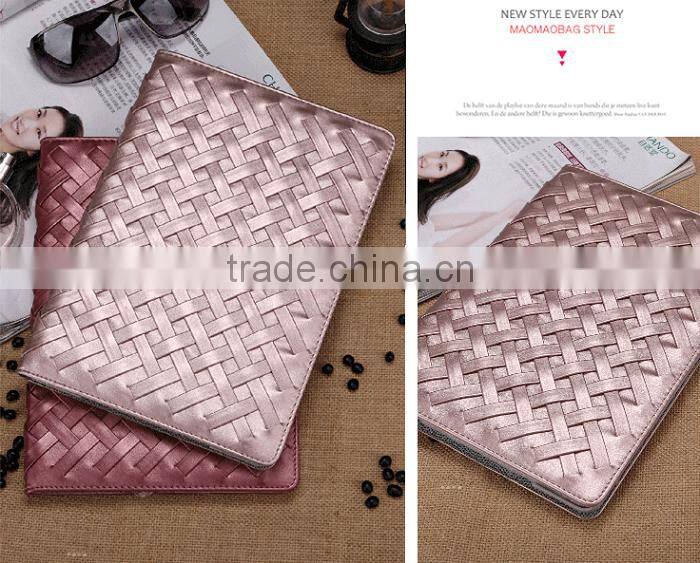 Hot For iPAD Air 2 Case Leather Cover Case Wallet Grid Texture Skin Case With Stand