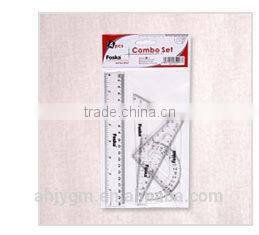 4 Pieces for Students Plastic Ruler Set/geometric ruler set