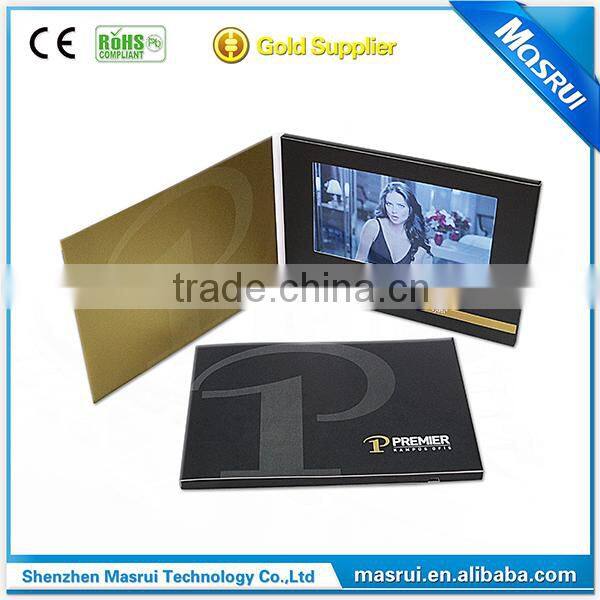 Hot 2.4/4.3/ 7" tft video brochure, video book, led video card light/motion sensor touch screen