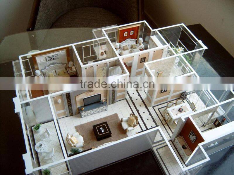 Architectural model layout with lighting 1/25