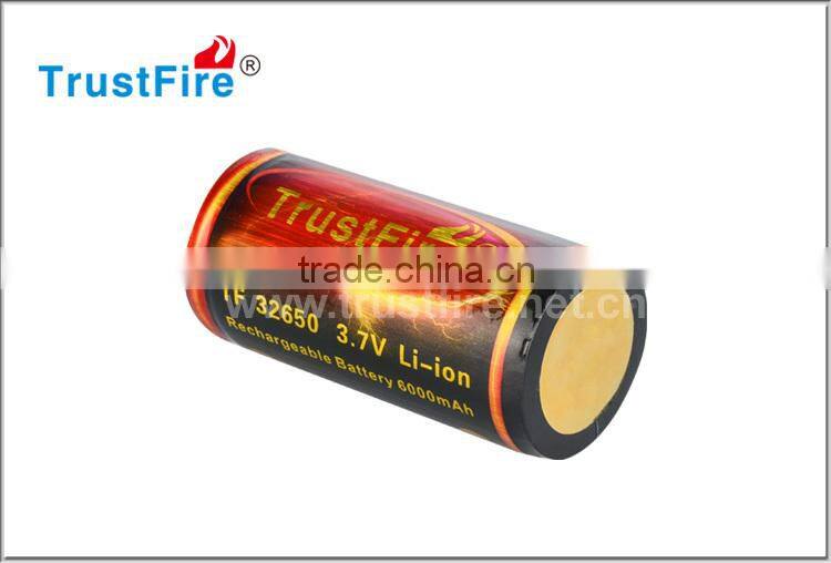 TrustFire 32650 6000mAh Li-ion rechargeable battery 3.7V/4.2V D size lithium battery rechargeable with PCB